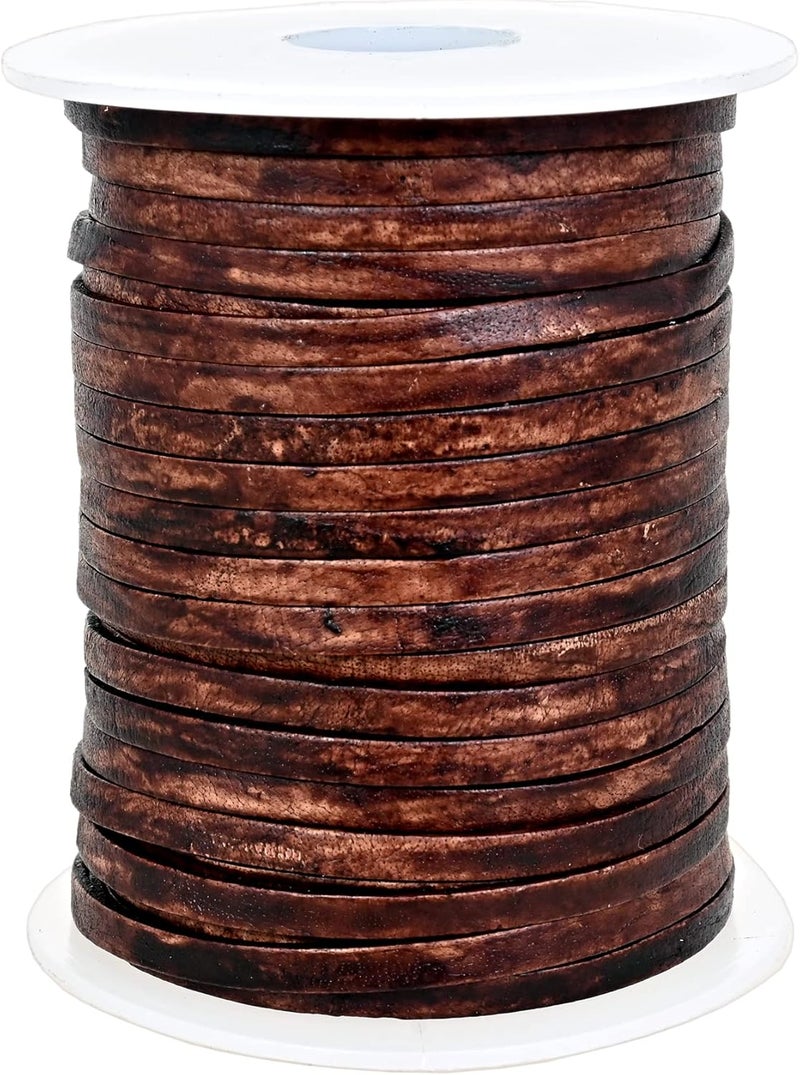 GENIQUE 3mm Leather Cord, 1/8 inch Leather String Cord, Leather Strips for Leather Shoe Laces, Necklace, Bracelets, Jewelry Making, Crafting (3mm Antique Brown Distressed 5Mtr) - Image 3